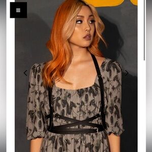 Body Strappy Harness in Black Faux Leather